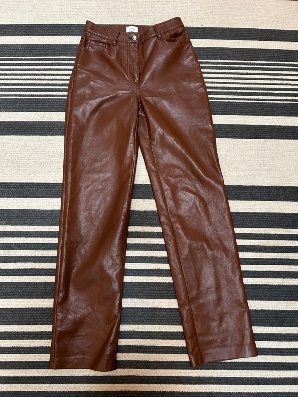 Wilfred Cognac Faux Leather Pants size 2